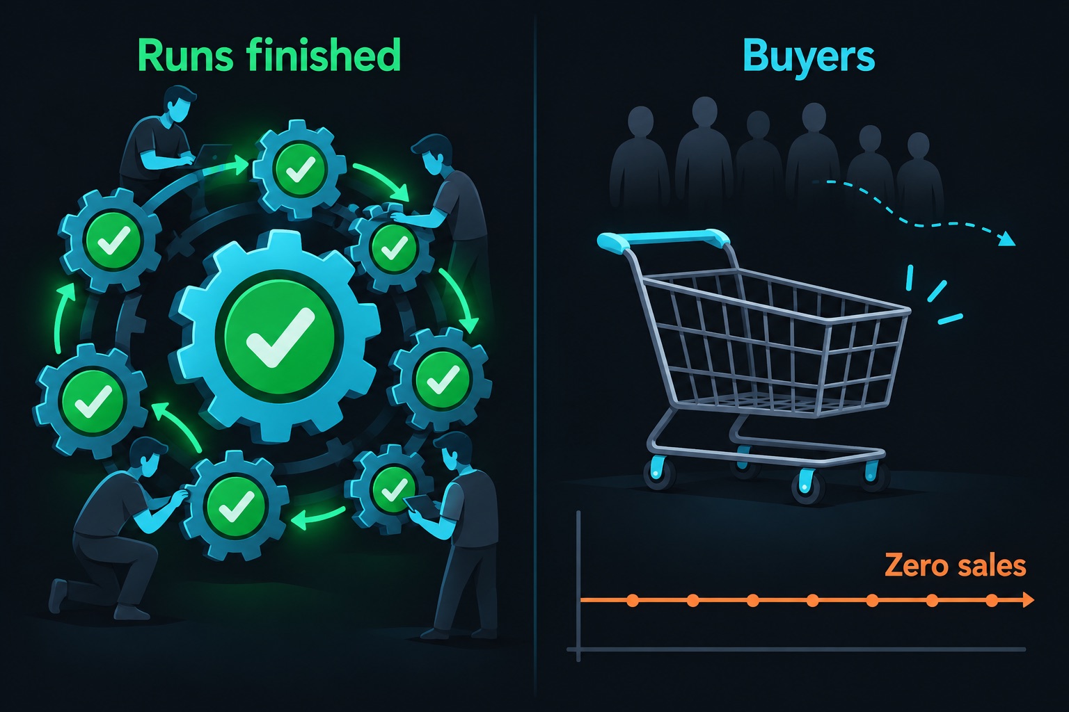 Why the Claude Code agents autonomous business made $0: the agent loop counted finished runs and new files instead of views, replies and sales