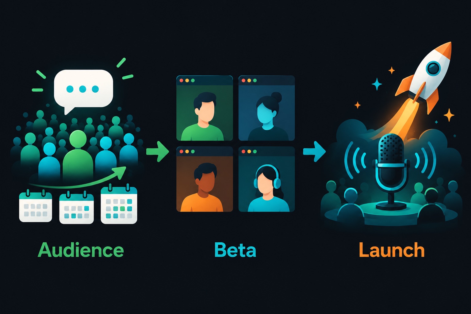 How Creator Buddy got its first users: three years of audience building on X, a 150-person beta with one-on-one calls, then a live launch day in audio rooms