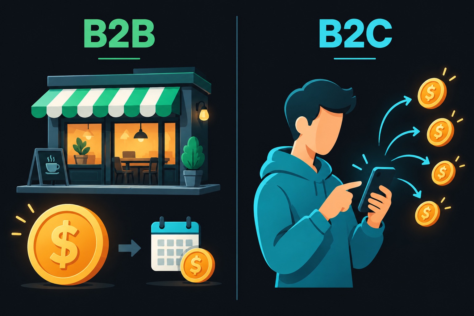 How the two apps earn: Tappy charges businesses a one-time setup fee plus a monthly subscription, while Archetype sells in-app purchases to individual users
