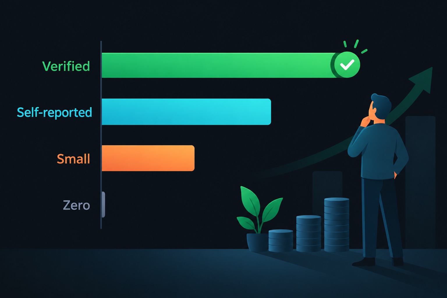 Vibe coded app revenue examples compared by band: one verified app, several self-reported $20K+ months, small earners and a $0 experiment