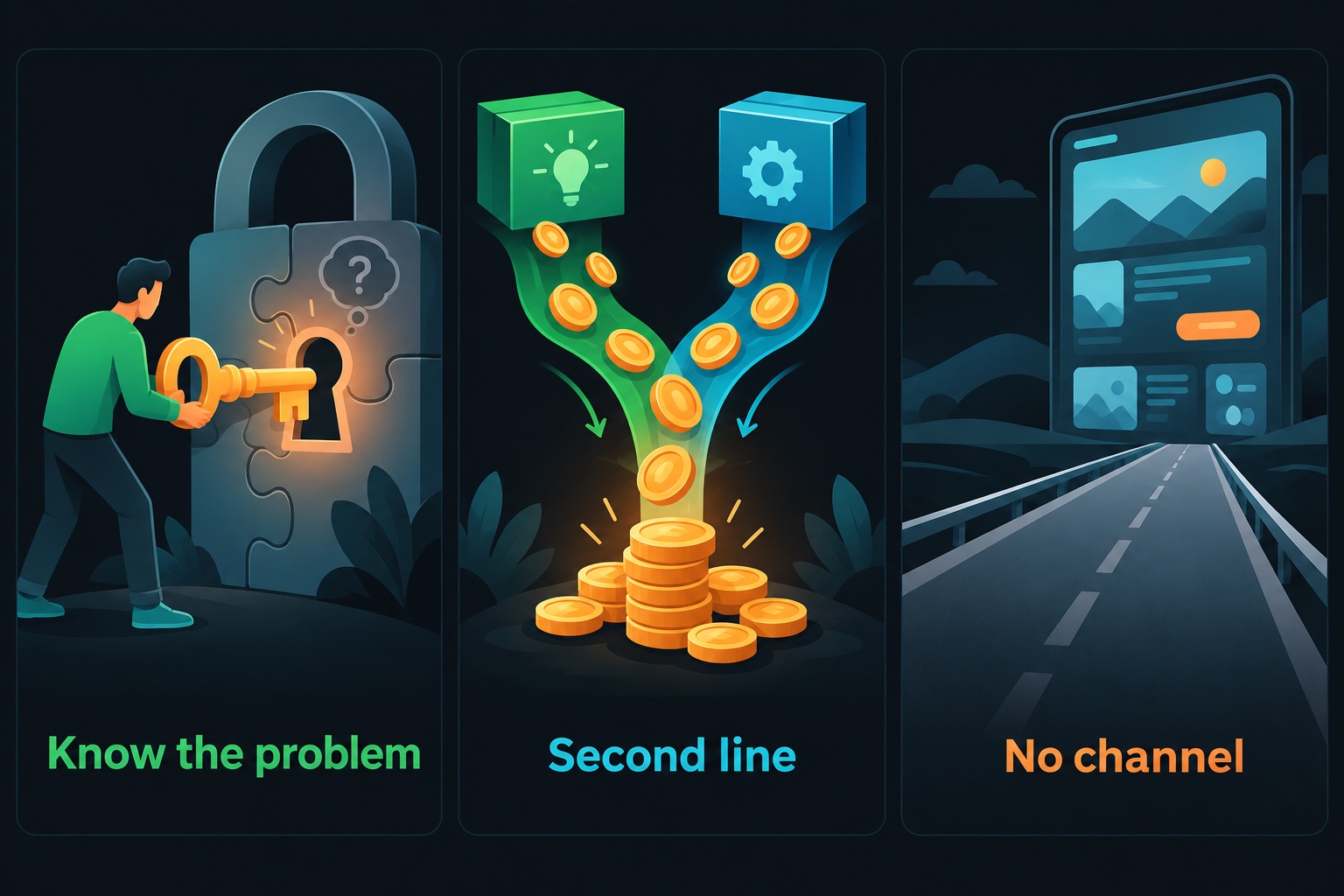 Three patterns from this week of vibe coded apps: knowing the problem, a second revenue line, and a well-built app with no channel to buyers