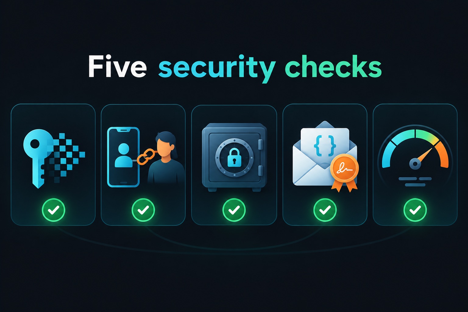 Five WhatsApp automation API security checks: hashed API keys, session ownership checks, encrypted session data, validated and signed webhooks, and sending limits